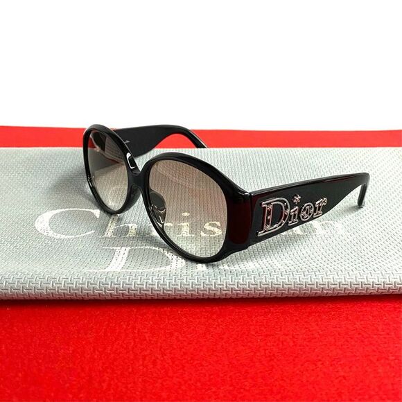 Dior Logo Plastic Sunglasses Black Brown - Picture 1 of 6